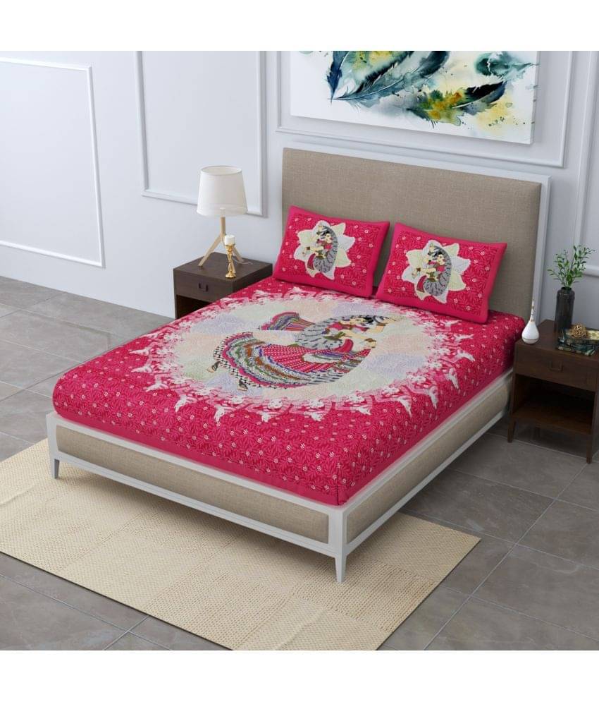 Poorak Cotton 1 Double Bedsheet with 2 Pillow Covers ( Pink ) Poorak Cotton 1 Double Bedsheet with 2 Pillow Covers ( Pink )