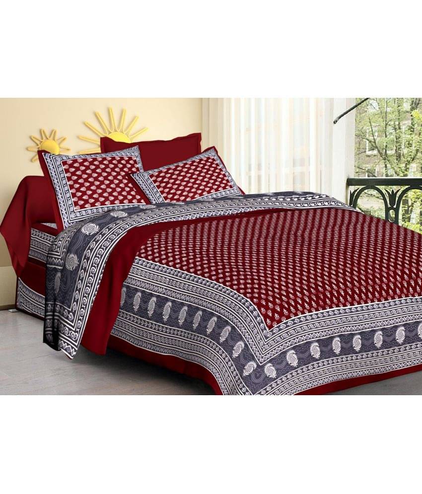 Poorak Cotton 1 Double Bedsheet with 2 Pillow Covers ( Maroon ) Poorak Cotton 1 Double Bedsheet with 2 Pillow Covers ( Maroon )
