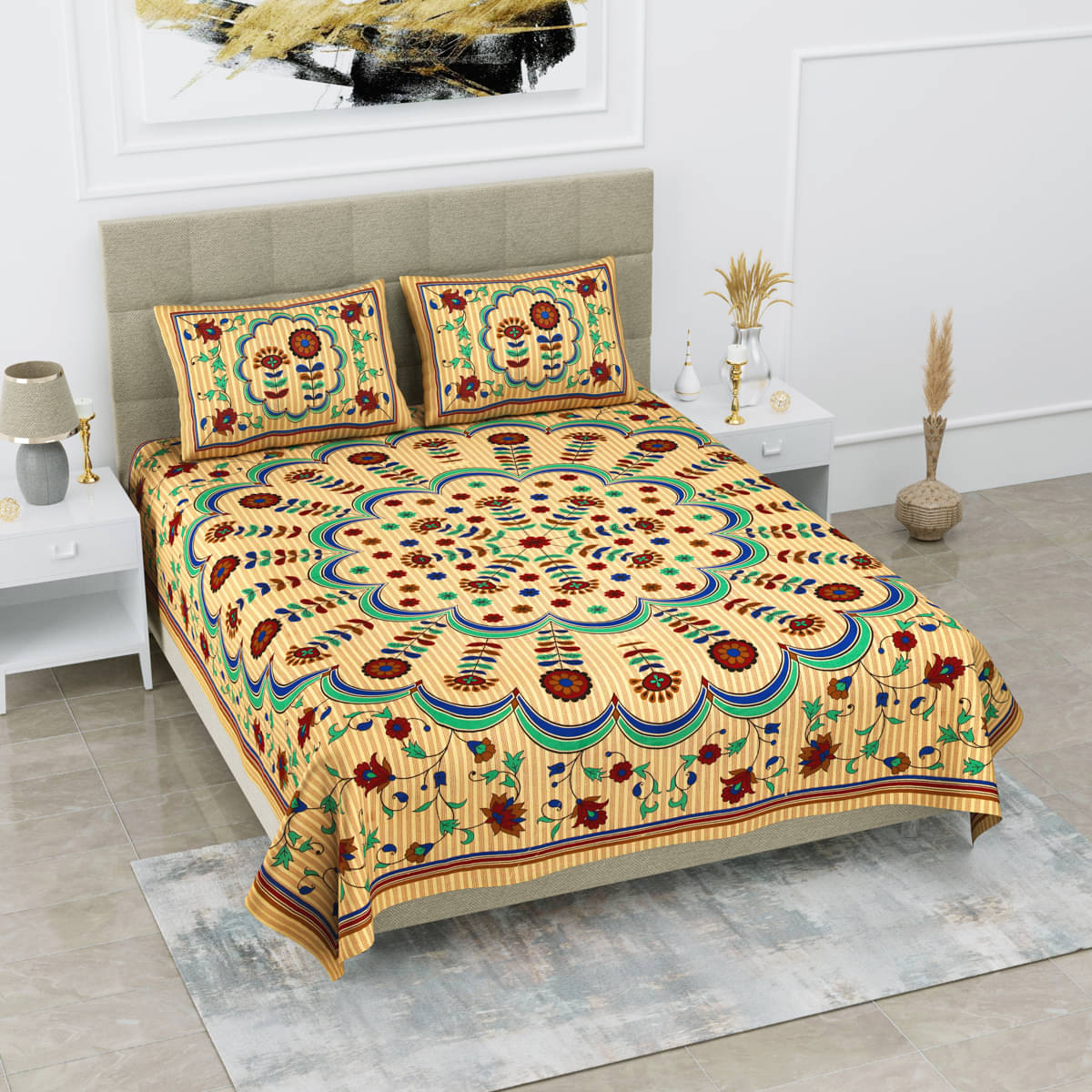 Poorak Cotton 1 Double Bedsheet with 2 Pillow Covers ( Maroon ) Poorak Cotton 1 Double Bedsheet with 2 Pillow Covers ( Maroon )