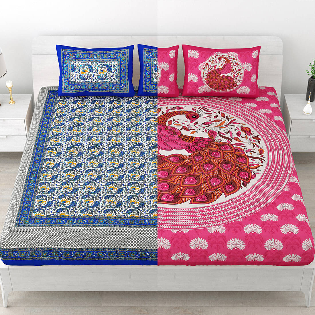 Poorak Cotton 1 Double Bedsheet with 2 Pillow Covers ( Multicolor ) Poorak Cotton 1 Double Bedsheet with 2 Pillow Covers ( Multicolor )
