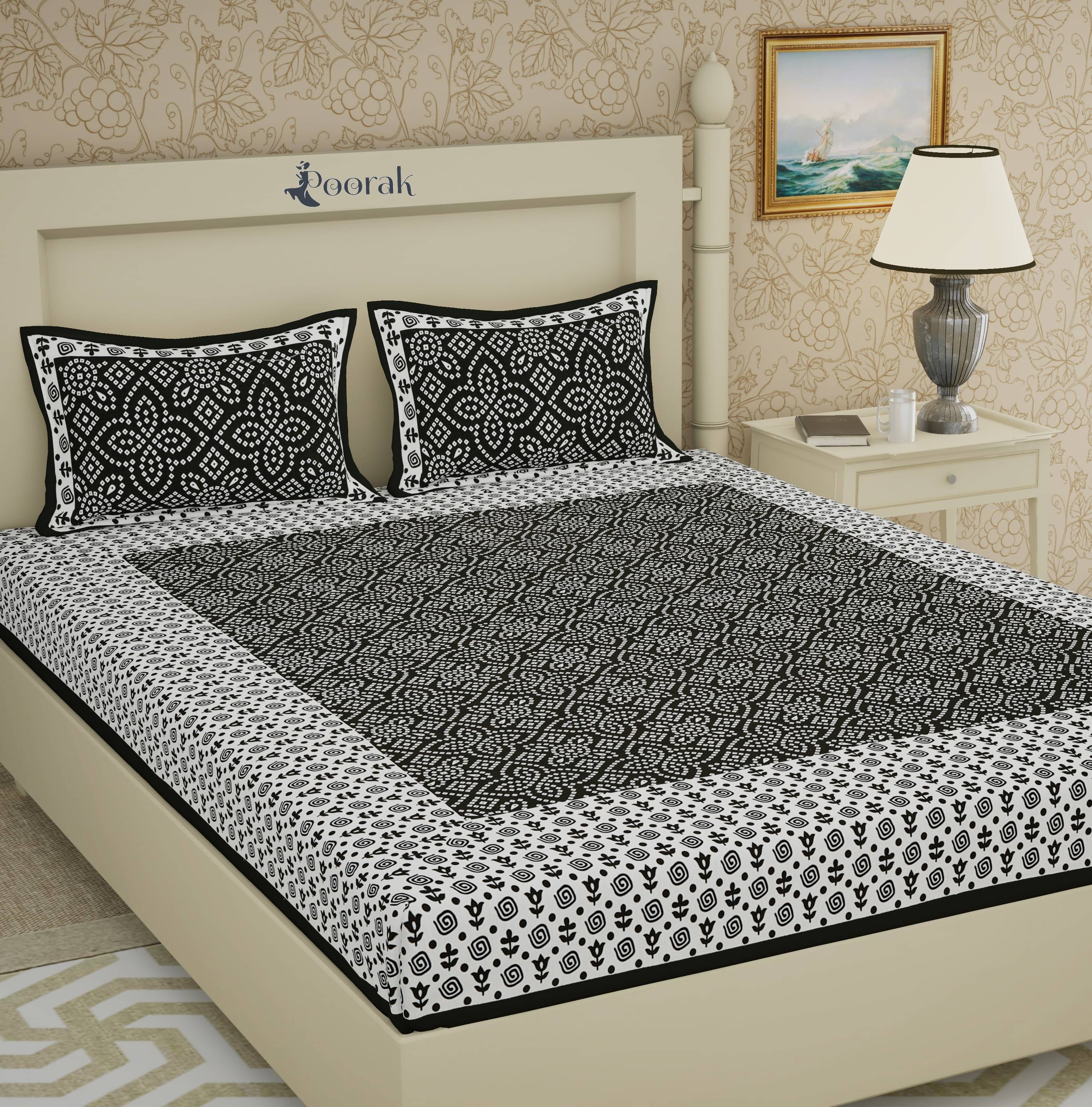     			Poorak Cotton 1 Double Bedsheet with 2 Pillow Covers ( Grey )