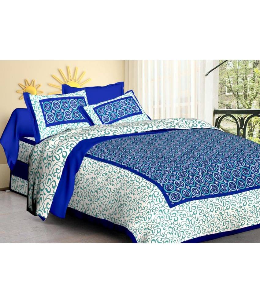 Poorak Cotton 1 Double Bedsheet with 2 Pillow Covers ( Blue ) Poorak Cotton 1 Double Bedsheet with 2 Pillow Covers ( Blue )