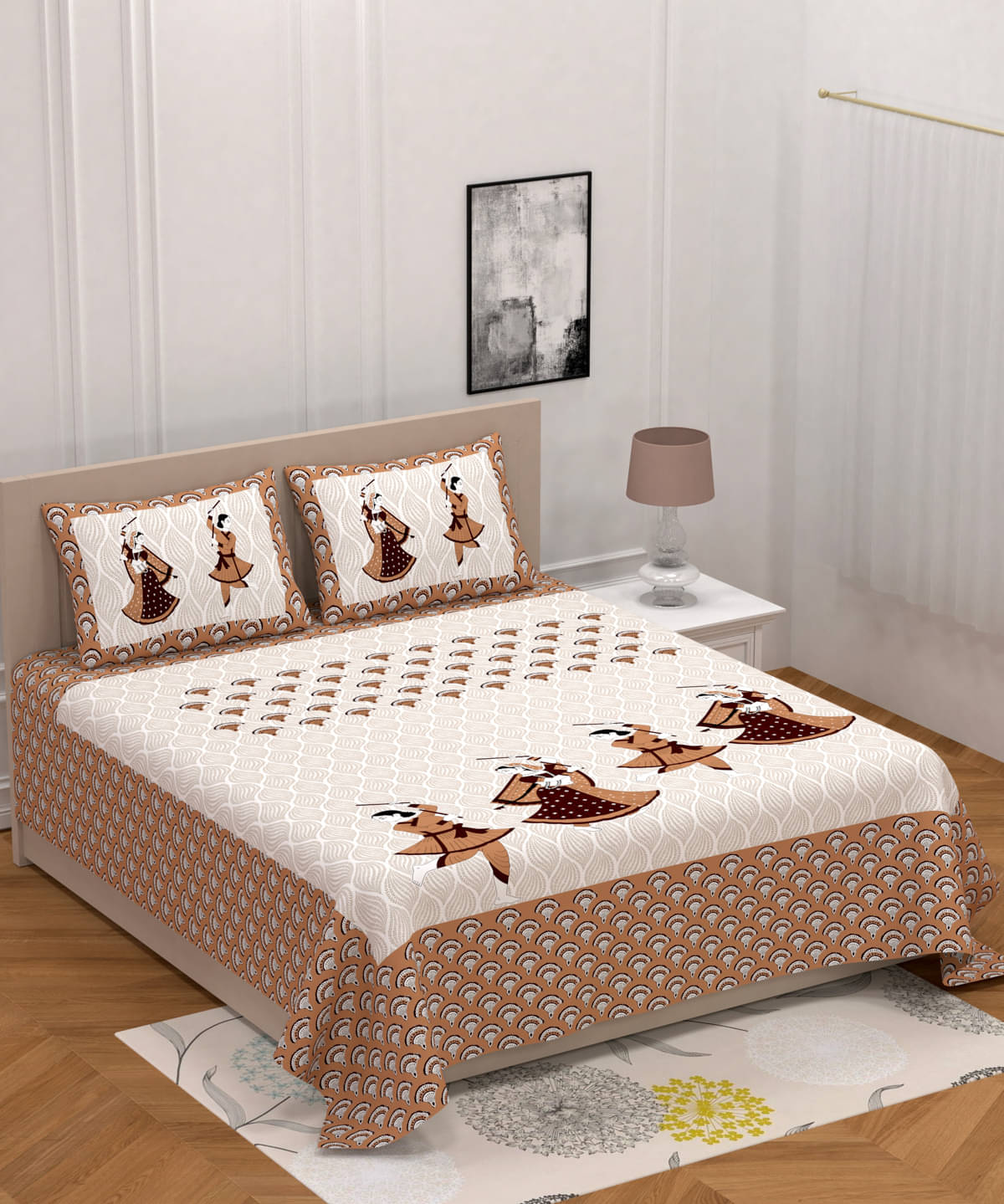 Poorak Cotton 1 Double Bedsheet with 2 Pillow Covers ( Brown ) Poorak Cotton 1 Double Bedsheet with 2 Pillow Covers ( Brown )