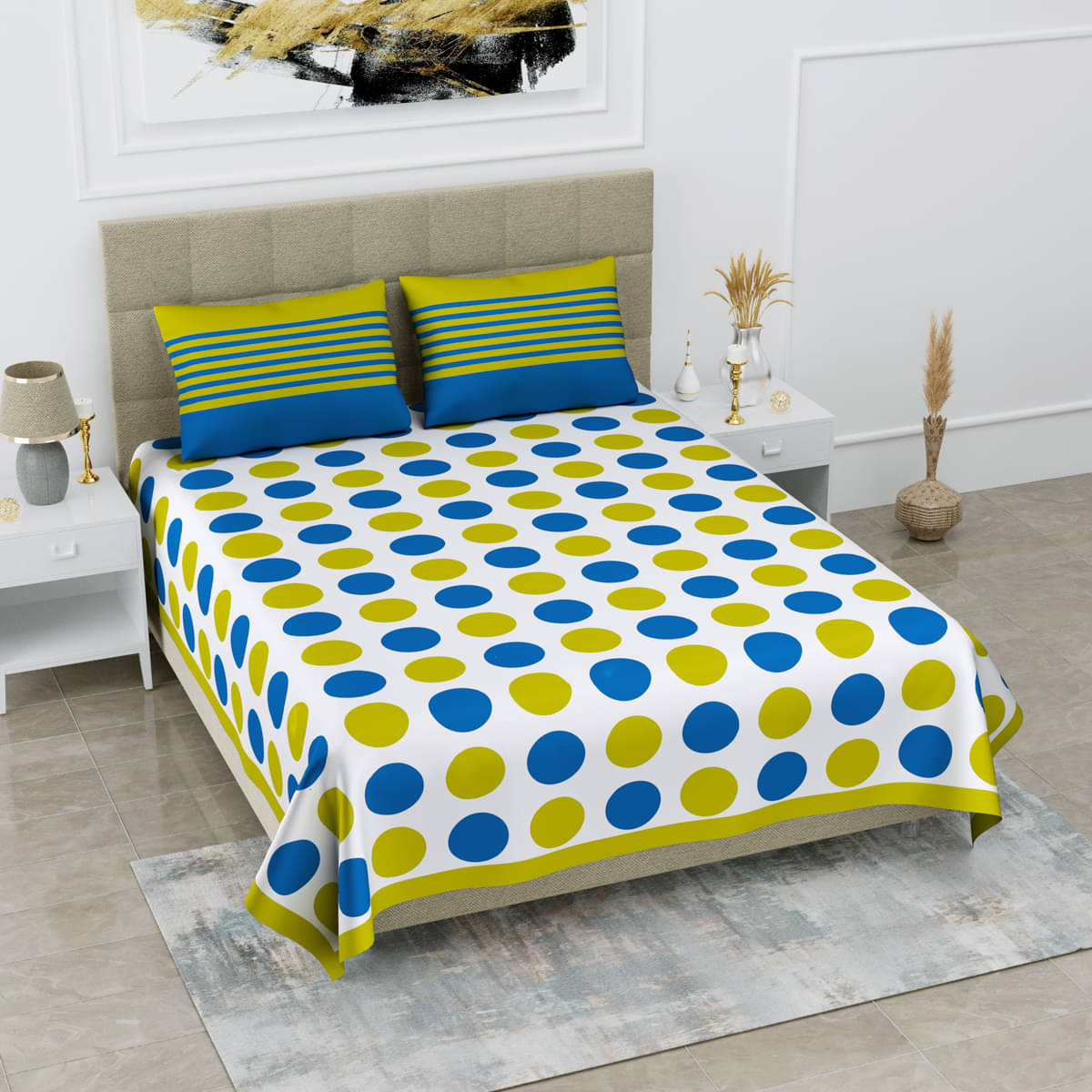 Poorak Cotton 1 Double Bedsheet with 2 Pillow Covers ( Yellow ) Poorak Cotton 1 Double Bedsheet with 2 Pillow Covers ( Yellow )