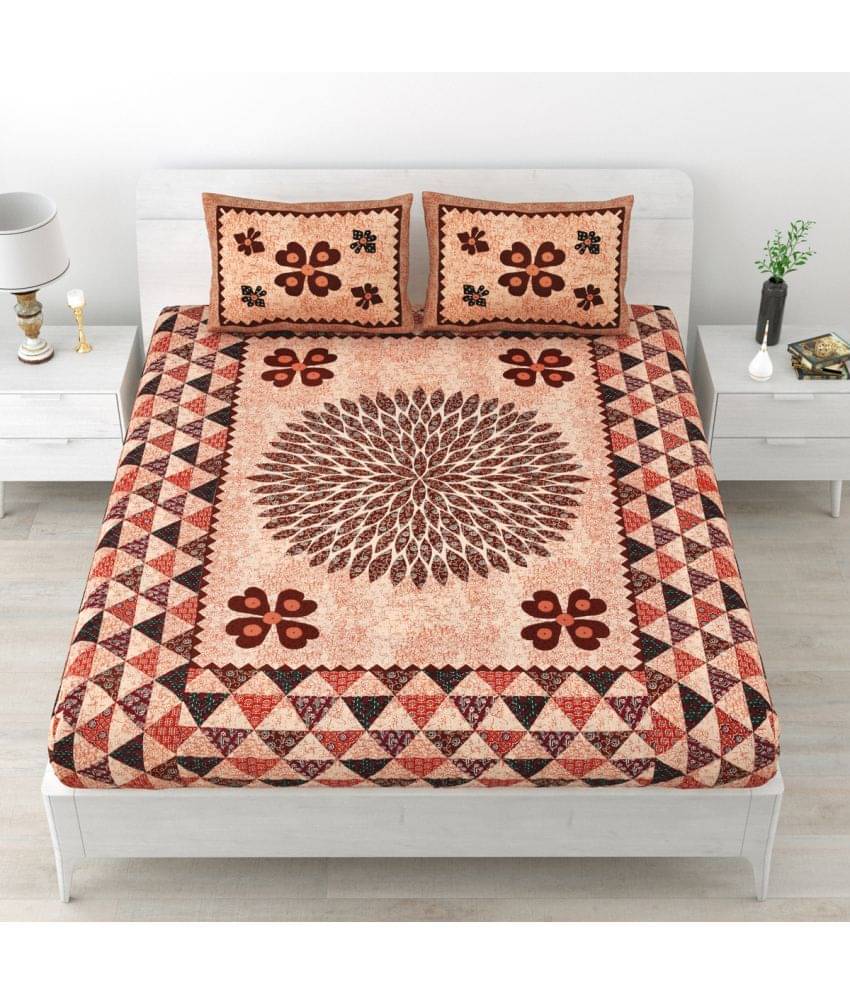 Poorak Cotton 1 Double Bedsheet with 2 Pillow Covers ( Brown ) Poorak Cotton 1 Double Bedsheet with 2 Pillow Covers ( Brown )
