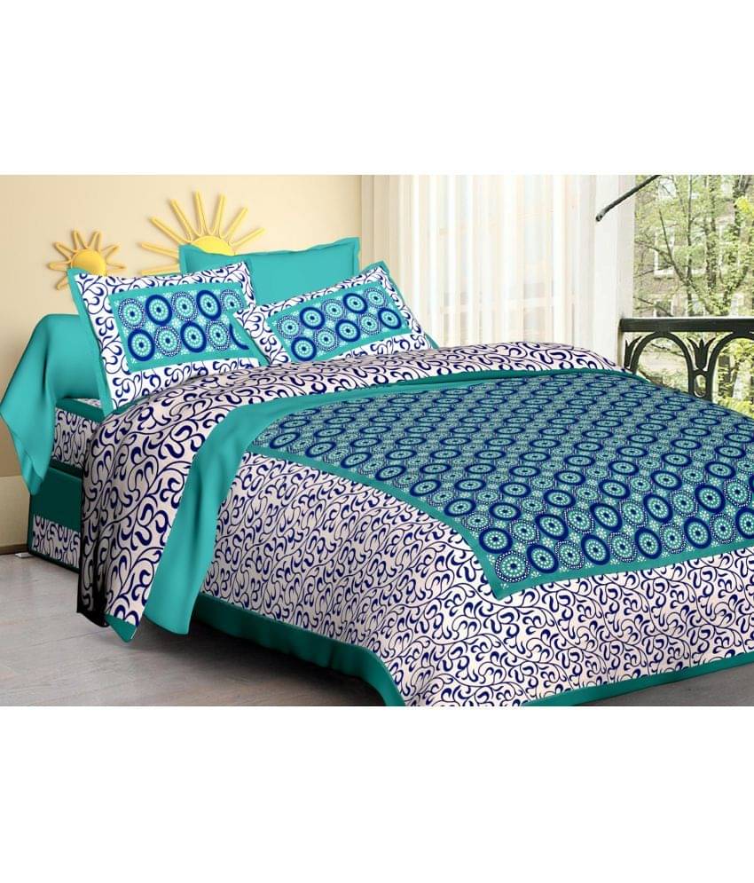 Poorak Cotton 1 Double Bedsheet with 2 Pillow Covers ( Blue ) Poorak Cotton 1 Double Bedsheet with 2 Pillow Covers ( Blue )