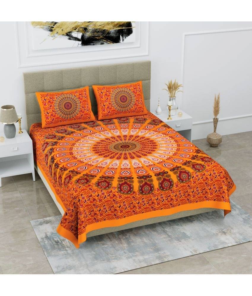 Poorak Cotton 1 Double Bedsheet with 2 Pillow Covers ( Yellow ) Poorak Cotton 1 Double Bedsheet with 2 Pillow Covers ( Yellow )