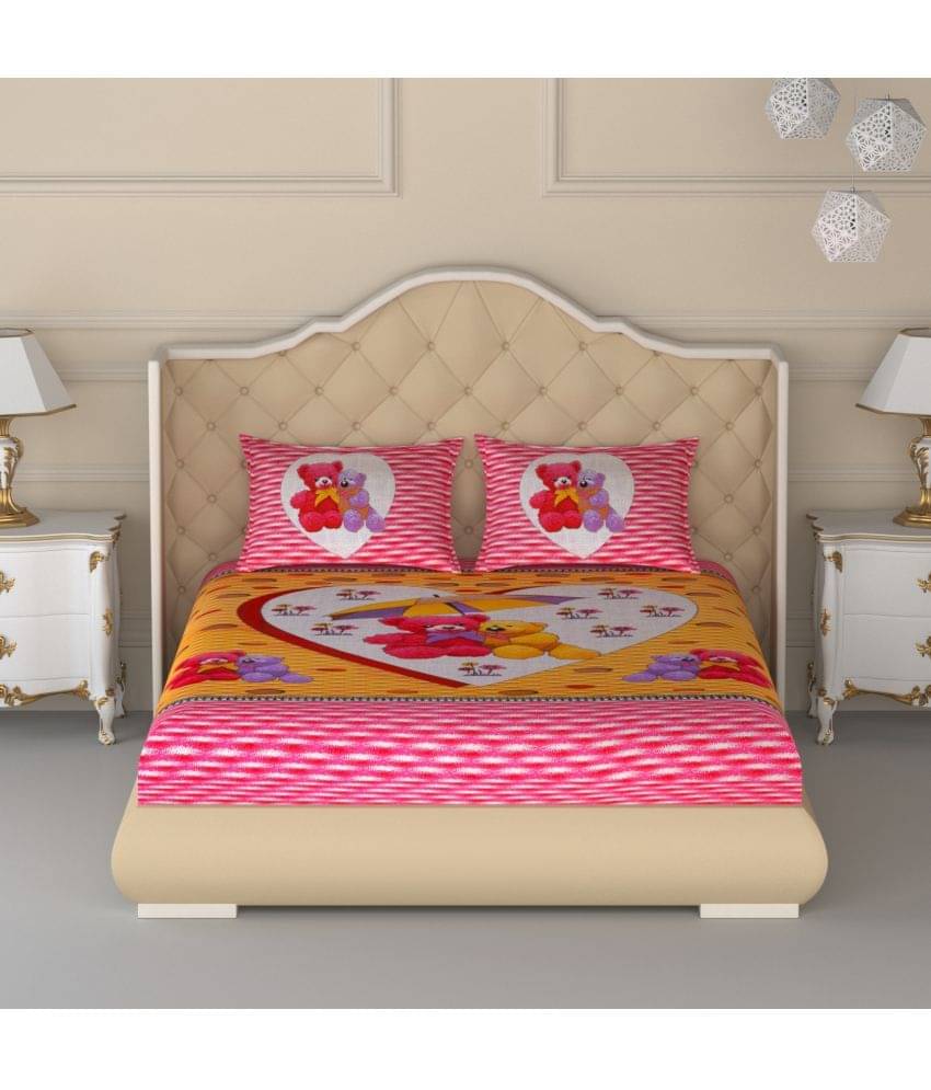 Poorak Cotton 1 Double Bedsheet with 2 Pillow Covers ( Pink ) Poorak Cotton 1 Double Bedsheet with 2 Pillow Covers ( Pink )