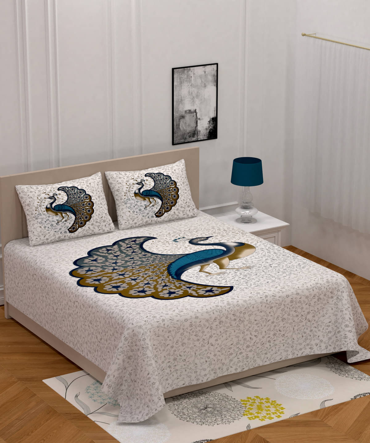     			Poorak Cotton 1 Double Bedsheet with 2 Pillow Covers ( Brown )