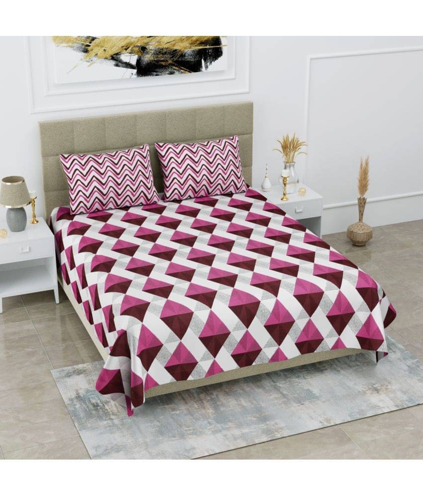 Poorak Cotton 1 Double Bedsheet with 2 Pillow Covers ( Pink ) Poorak Cotton 1 Double Bedsheet with 2 Pillow Covers ( Pink )
