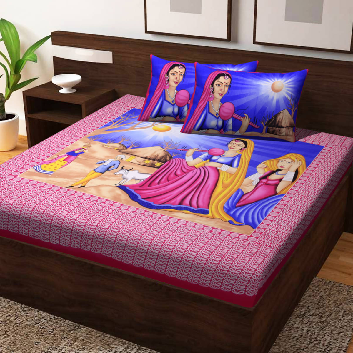 Poorak Cotton 1 Double Bedsheet with 2 Pillow Covers ( Pink ) Poorak Cotton 1 Double Bedsheet with 2 Pillow Covers ( Pink )