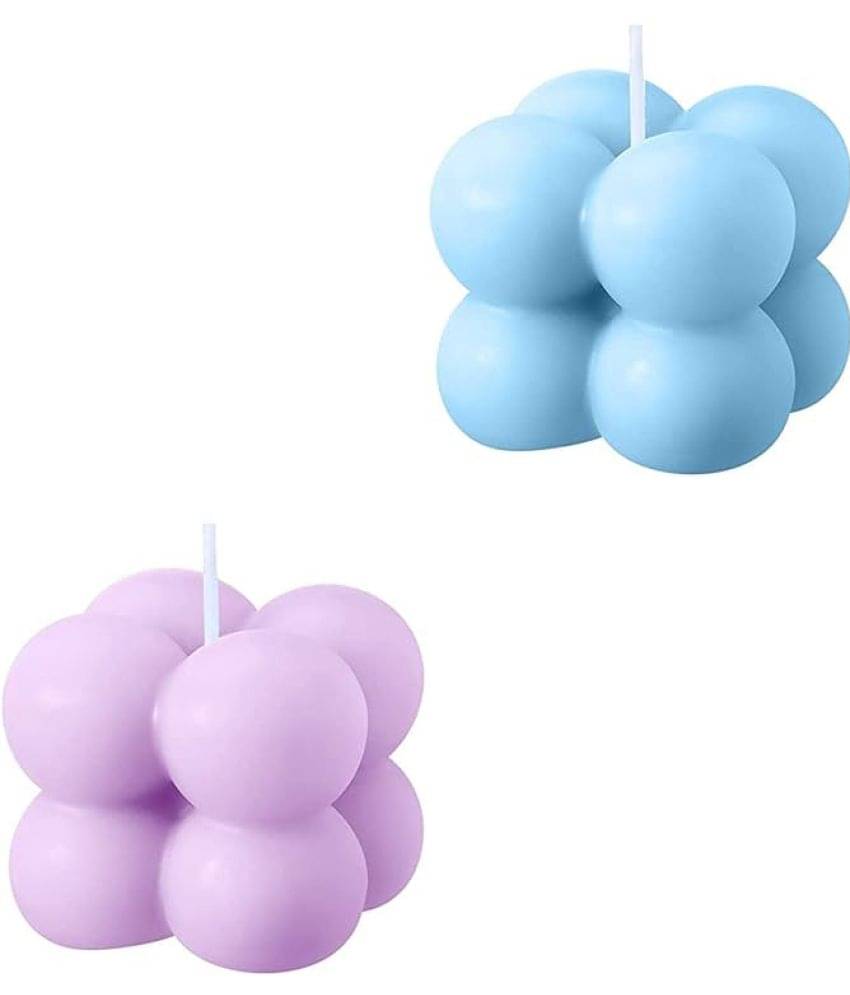     			SS ENTERPRISE Multicolour Pillar Candle 5 cm ( Pack of 2 )