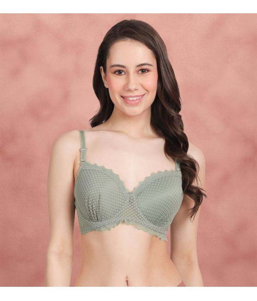 Susie Cotton Women's Balconette Bra ( Green ) S085-LightOlive     			Susie Cotton Women's Balconette Bra ( Green ) S085-LightOlive