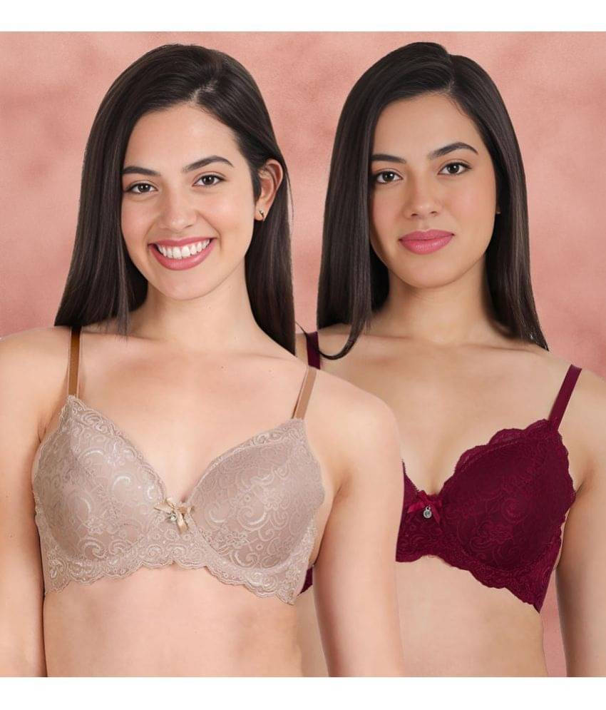 Susie Pack of 2 Nylon Women's Push Up Bra ( Multicolor ) susi-c2b-1437 Susie Pack of 2 Nylon Women's Push Up Bra ( Multicolor ) susi-c2b-1437