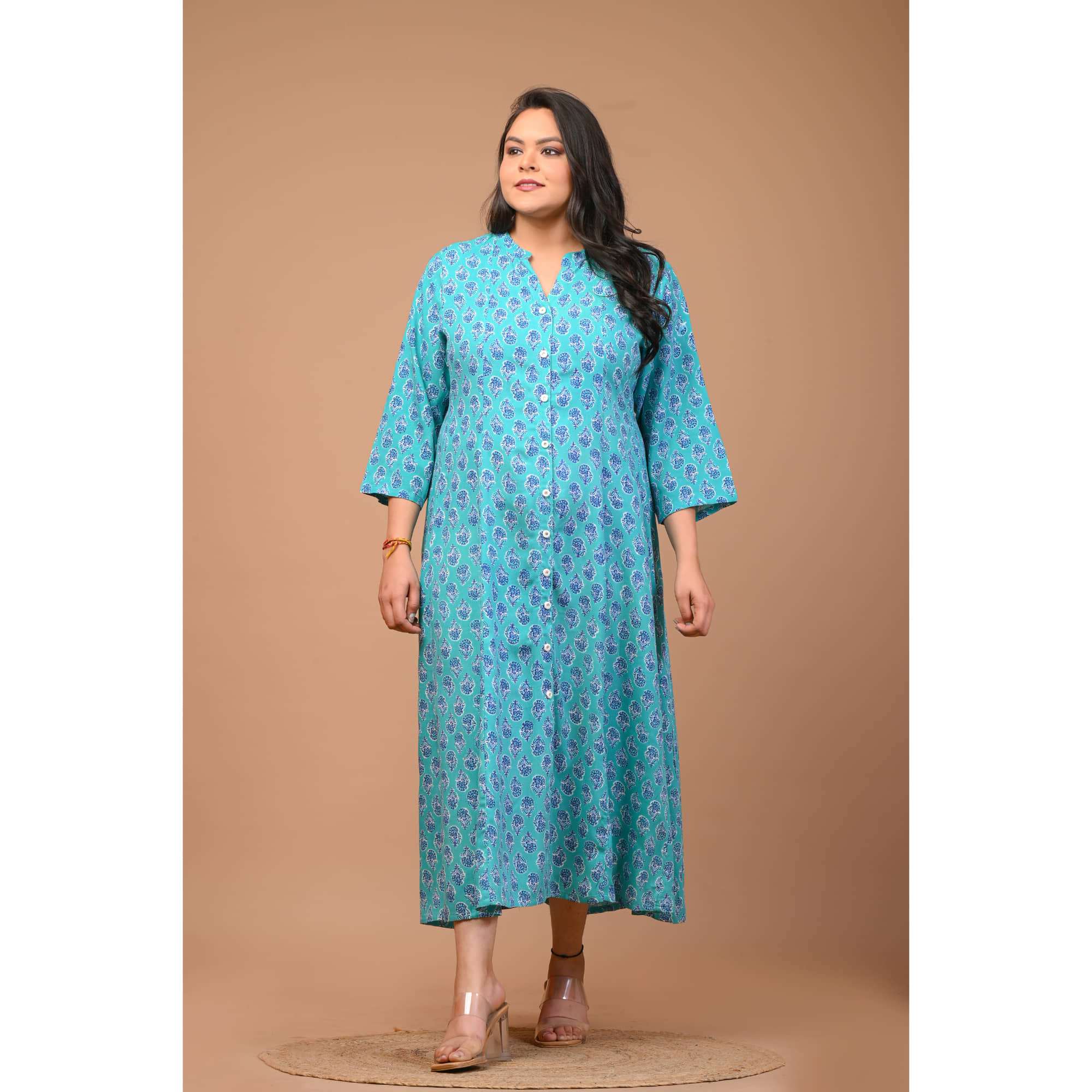 Swasti Cotton Blend Printed A-line Women's Kurti - Blue ( Pack of 1 ) - Kurtis, Tunics | Buy online on ZillyBuy