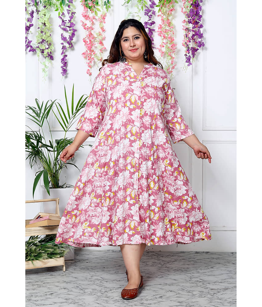 Swasti Cotton Blend Printed Front Slit Women's Kurti - Purple ( Pack of 1 ) - Kurtis, Tunics | Buy online on ZillyBuy