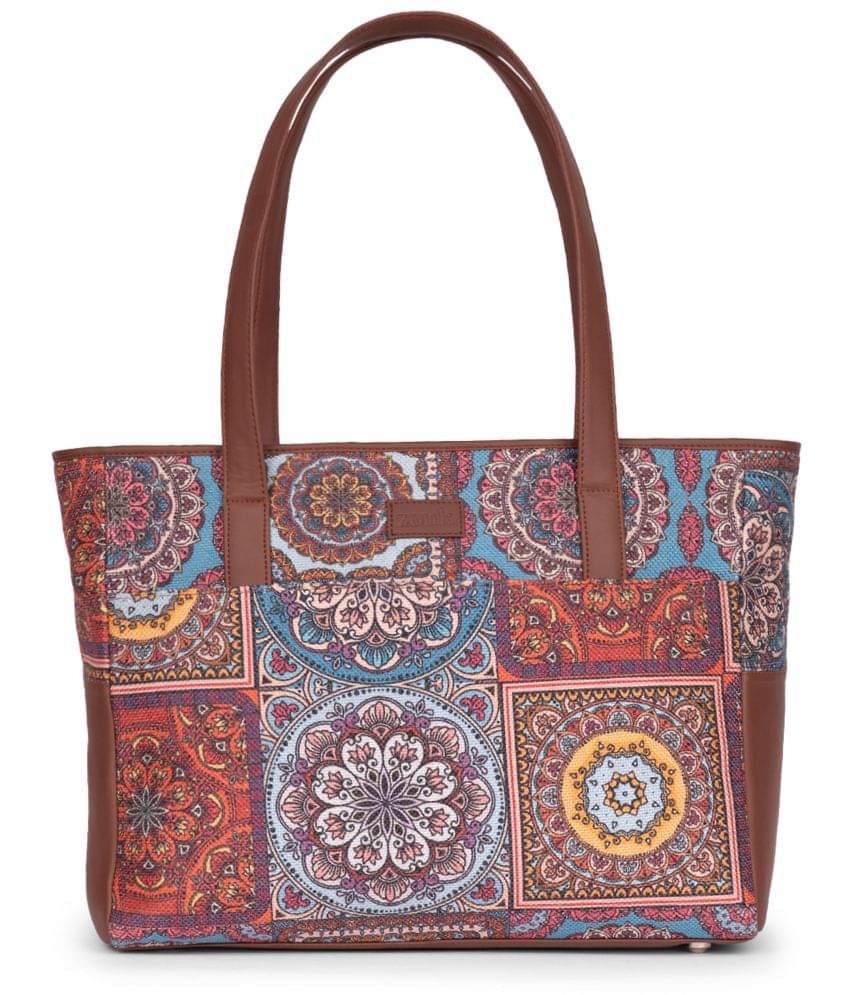     			Zouk Tote Bag Fabric Set of 1 ( Multicolor )