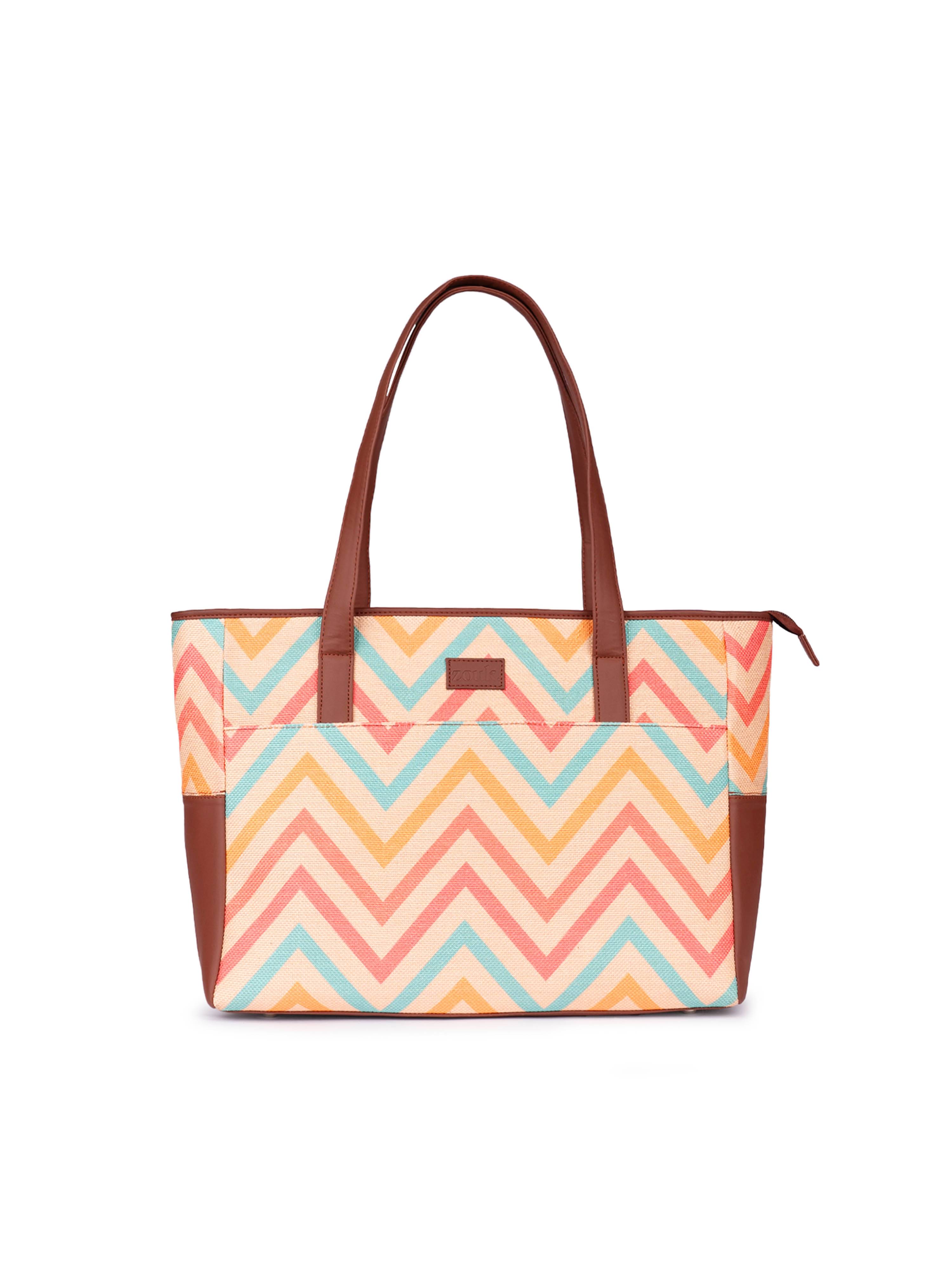    			Zouk Tote Bag Fabric Set of 1 ( Multicolor )