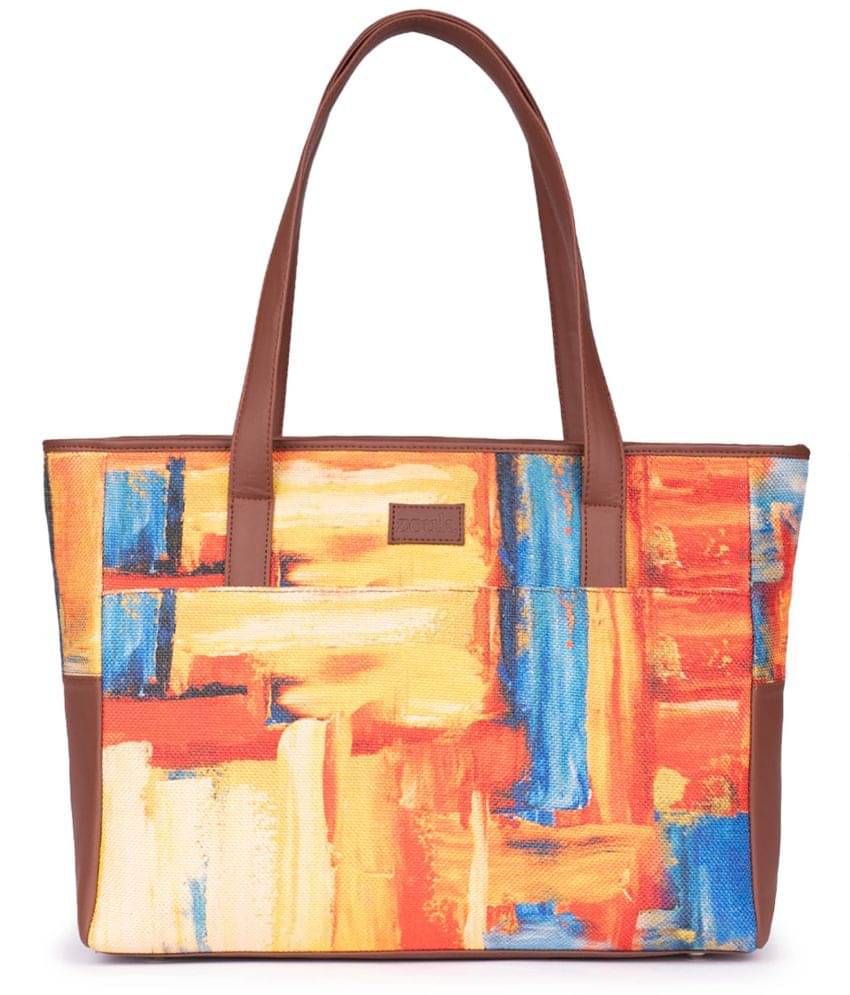     			Zouk Tote Bag Fabric Set of 1 ( Multicolor )
