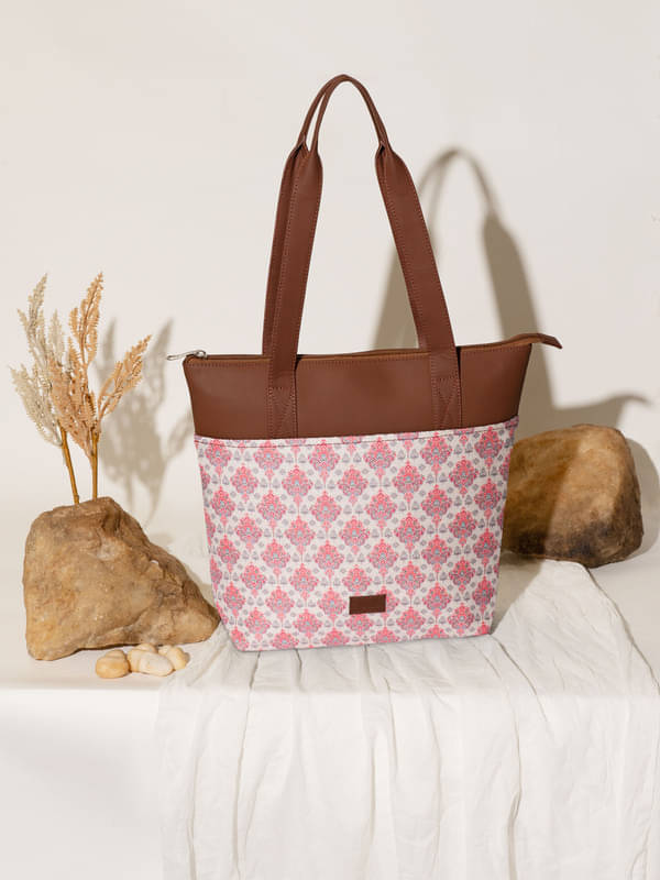     			Zouk Tote Bag Jute Set of 1 ( White )