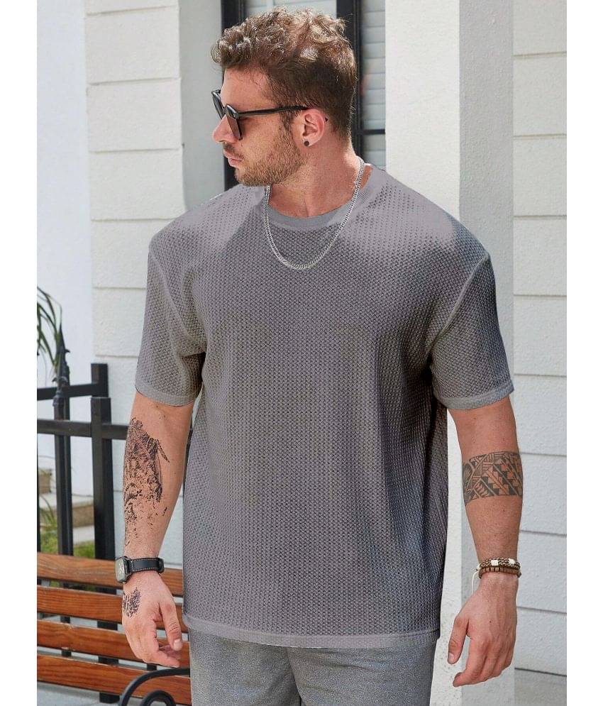    			fashion and youth Pack of 1 Cotton Blend Regular Fit Men's T-Shirt ( Grey )