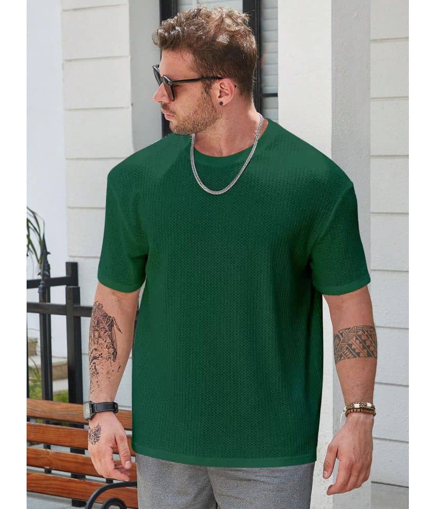 fashion and youth Pack of 1 Cotton Blend Oversized Fit Men's T-Shirt ( Light Green )