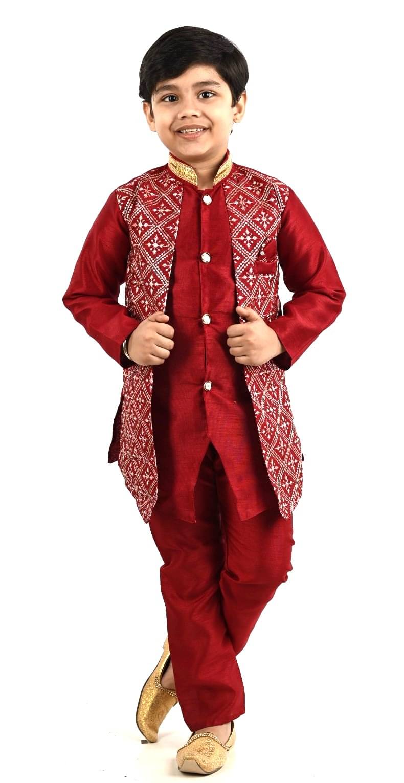 s muktar garments Red Cotton Blend Boys ( Pack of 1 ) s muktar garments Red Cotton Blend Boys ( Pack of 1 )