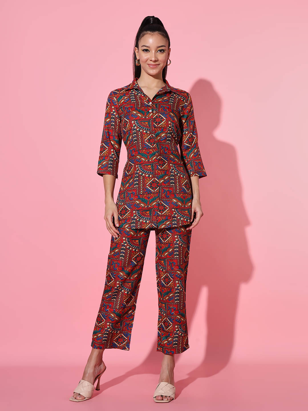 Addyvero Women Printed Kurta With Trousers Co-Ord Set ( Multi Color ) Addyvero Women Printed Kurta With Trousers Co-Ord Set ( Multi Color )