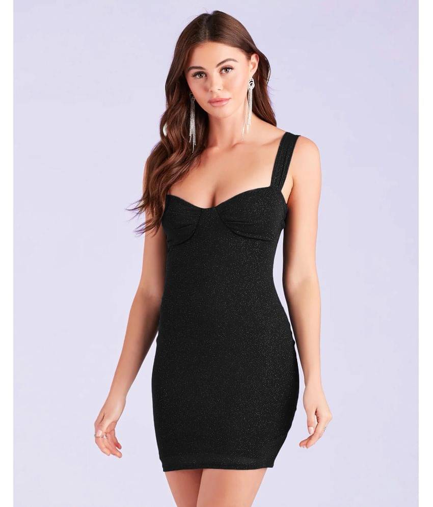     			Addyvero Women Polyester Embellished Bodycon Dress ( Black )