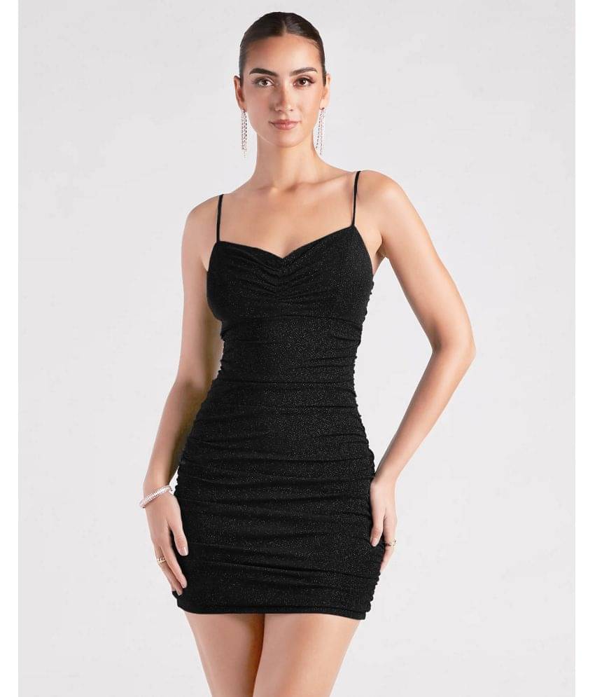     			Addyvero Women Polyester Embellished Bodycon Dress ( Black )