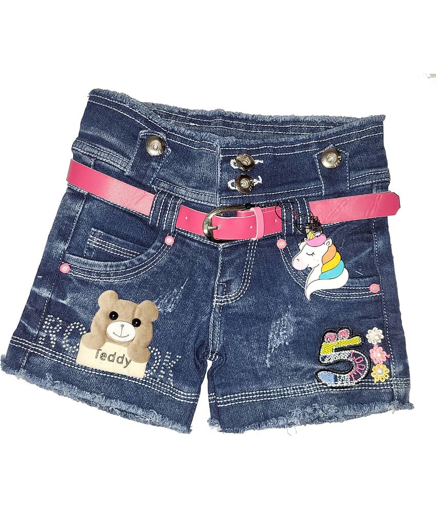 Arshia Fashions Pack of 1 Girls Denim Hot Pants ( Blue ) - Shorts | Buy online on ZillyBuy