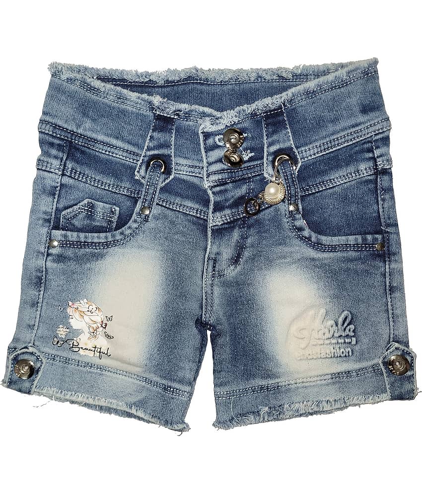 Arshia Fashions Pack of 1 Girls Denim Hot Pants ( Blue ) - Shorts | Buy online on ZillyBuy