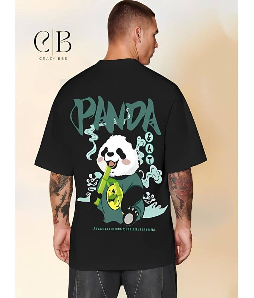 CrazyBee Pack of 1 Cotton Blend Oversized Fit Men's T-Shirt ( Black ) CrazyBee Pack of 1 Cotton Blend Oversized Fit Men's T-Shirt ( Black )