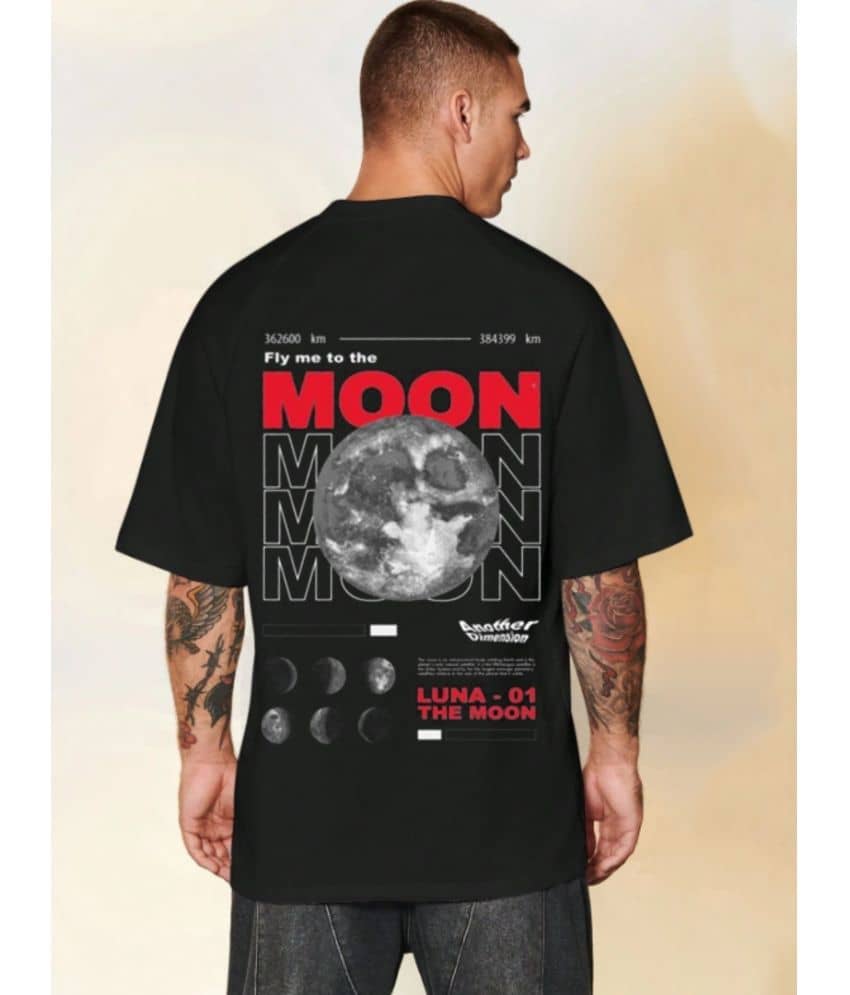 CrazyBee Pack of 1 Cotton Blend Oversized Fit Men's T-Shirt ( Black )