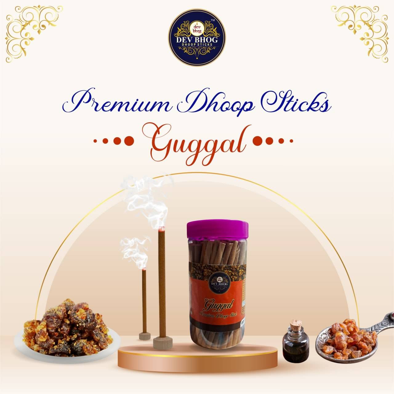 DEV BHOG Incense Dhoop Sticks,Dhoop Guggal 125 Pieces ( Pack of 1 ) DEV BHOG Incense Dhoop Sticks,Dhoop Guggal 125 Pieces ( Pack of 1 )