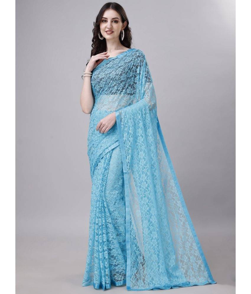     			DEVYOG ENTERPRISE Brasso Self Design Saree With Unstitched Blouse Piece ( SkyBlue )