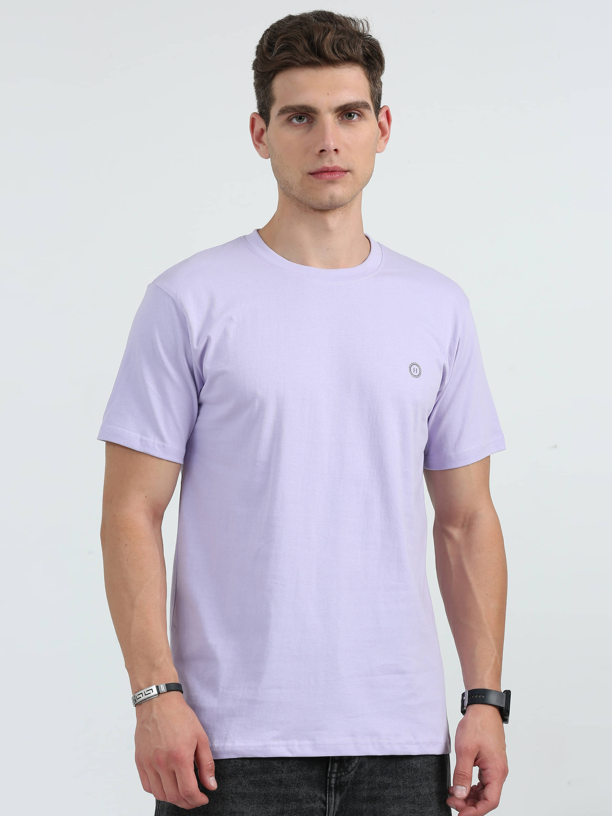     			HETIERS Pack of 1 Cotton Blend Regular Fit Men's T-Shirt ( Purple )
