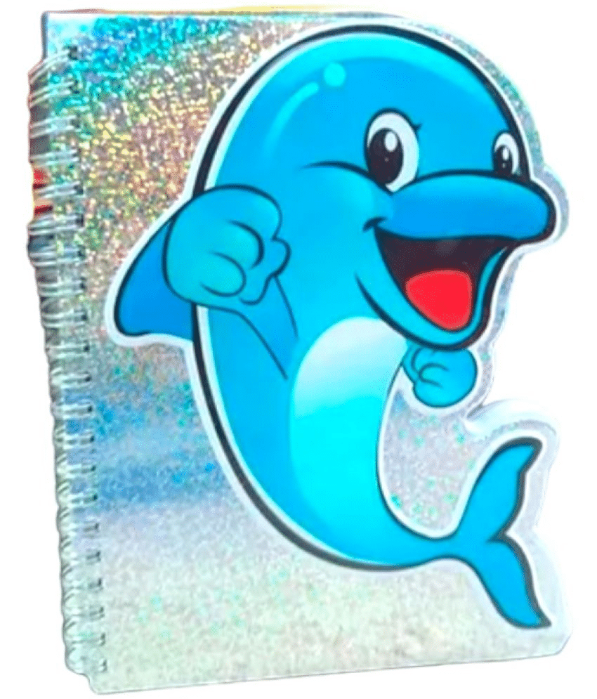 Kalra Magic Glitter Notebook Dairy A5 Size+Dolphin Water Glitter Pen+ Dolphin Giltter + Set 2 Kalra Magic Glitter Notebook Dairy A5 Size+Dolphin Water Glitter Pen+ Dolphin Giltter + Set 2