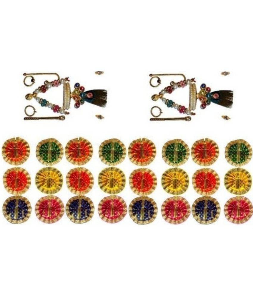 Lootnixx Laddu Gopal Goli Designe 24 Golden Poshak with 2 Mukut Set (Size 0 No) Lootnixx Laddu Gopal Goli Designe 24 Golden Poshak with 2 Mukut Set (Size 0 No)