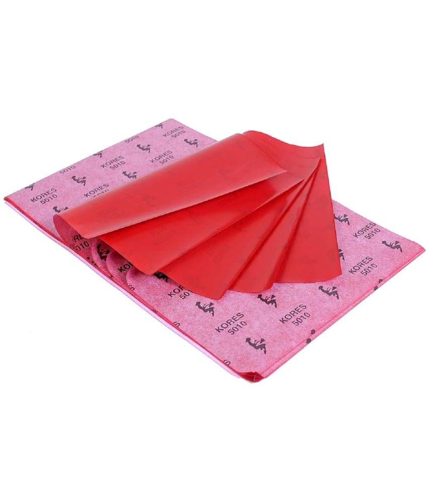    			PRANSUNITA 50 Sheets Kores Transfer Tracing Carbon Copy Paper for Canvas, Paper, Wood, DIY Woodworking, Hand Painting (210 mm x 330 mm) Color – (Red)