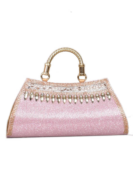     			SUNESH CREATION Pink Fabric Handheld