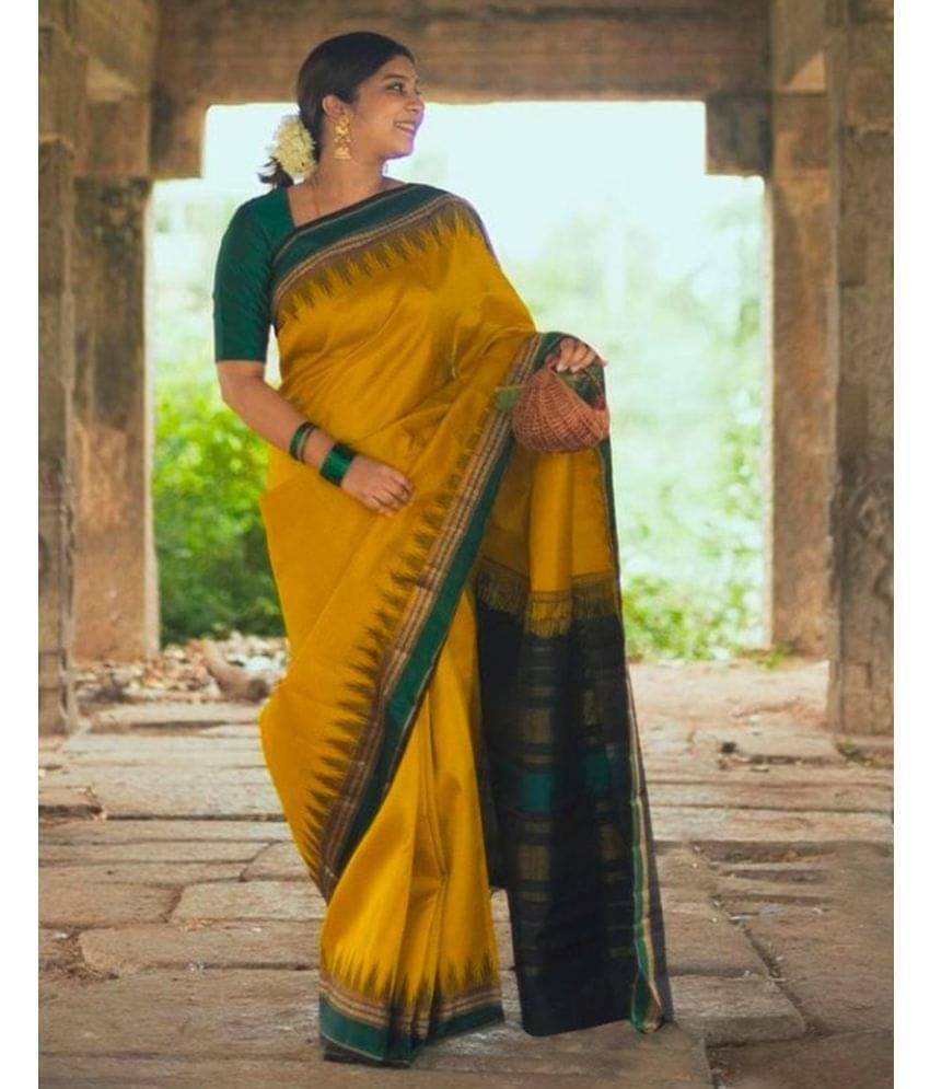 Satrani Art Silk Woven Saree With Unstitched Blouse Piece ( Yellow )     			Satrani Art Silk Woven Saree With Unstitched Blouse Piece ( Yellow )