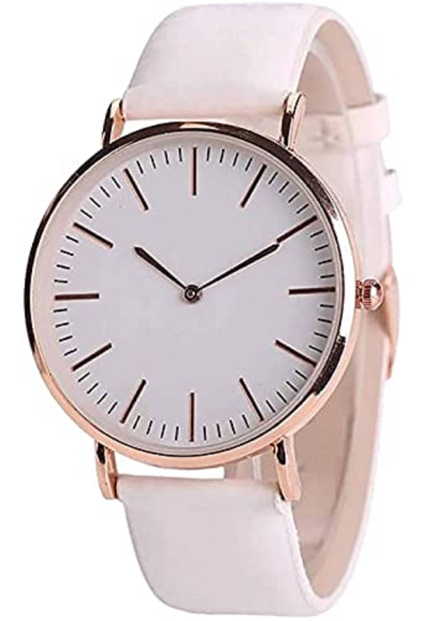     			Viser White Leather Analog Womens Watch