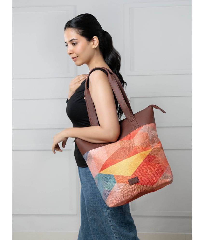     			Zouk Tote Bag Jute Set of 1 ( Multicolor )