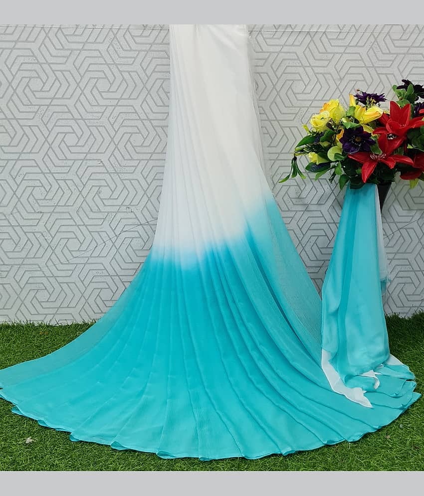 Apnisha Banarasi Silk Embellished Saree With Unstitched Blouse Piece ( Turquoise ) - Sarees | Buy online on ZillyBuy