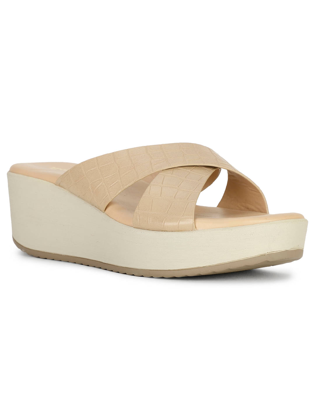 Bata Beige Women's Slip On Heels     			Bata Beige Women's Slip On Heels