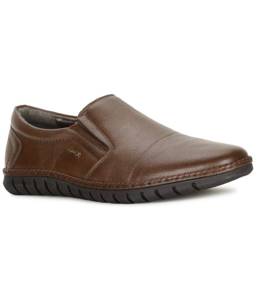     			Bata Brown Men's Slip On Formal Shoes