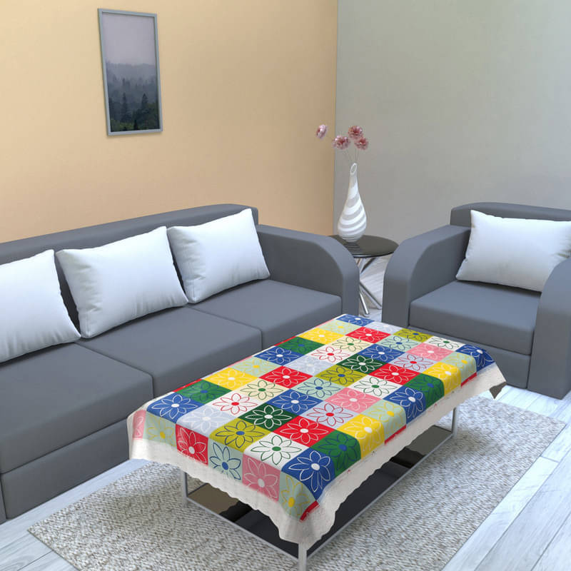 CASA FURNISHING Printed Polyester 2 Seater Rectangle Table Cover ( 152 x 101 ) cm Pack of 1 Multi CASA FURNISHING Printed Polyester 2 Seater Rectangle Table Cover ( 152 x 101 ) cm Pack of 1 Multi