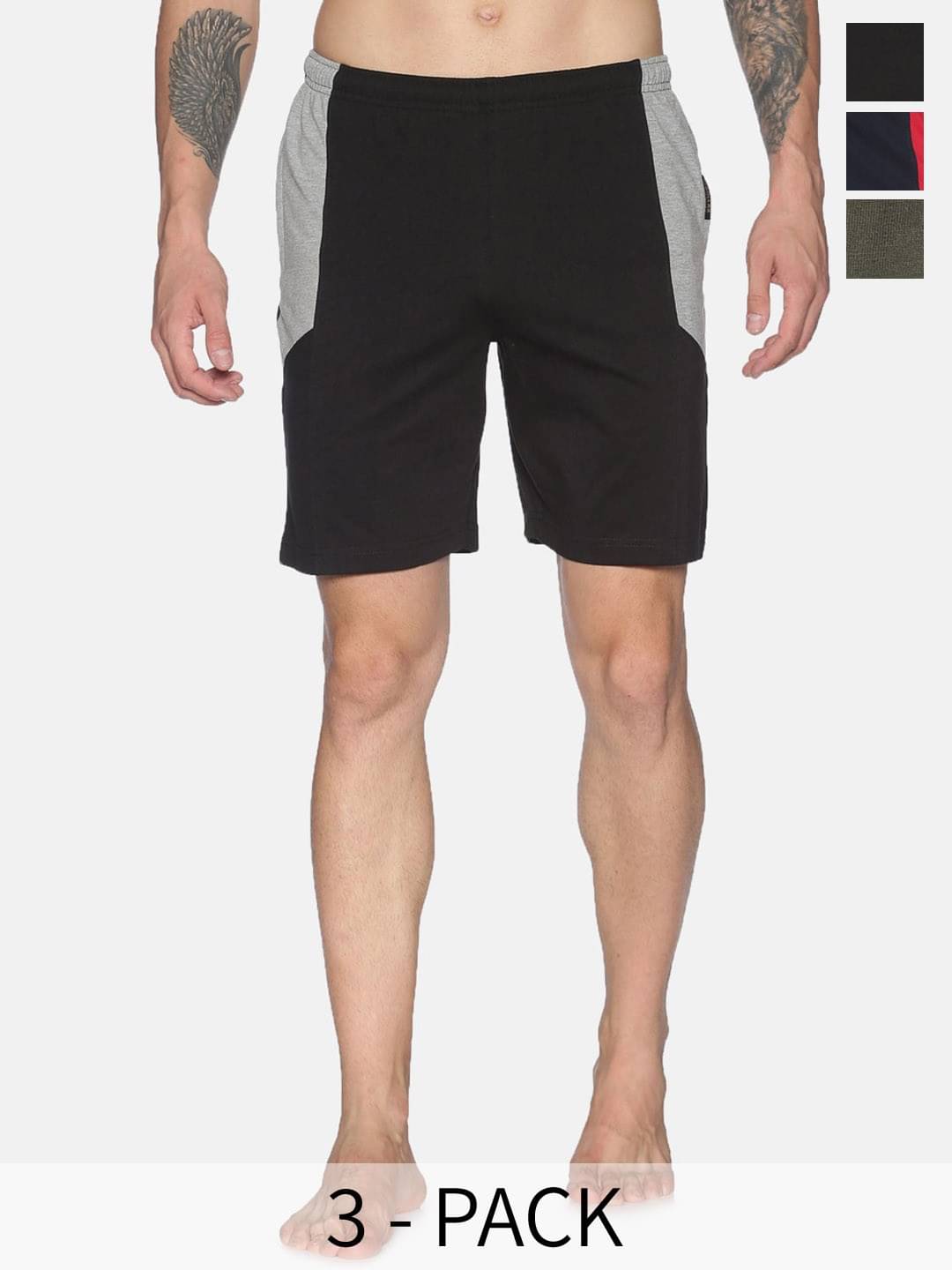 Dollar Multi Cotton Blend Men's Shorts ( Pack of 3 ) Dollar Multi Cotton Blend Men's Shorts ( Pack of 3 )