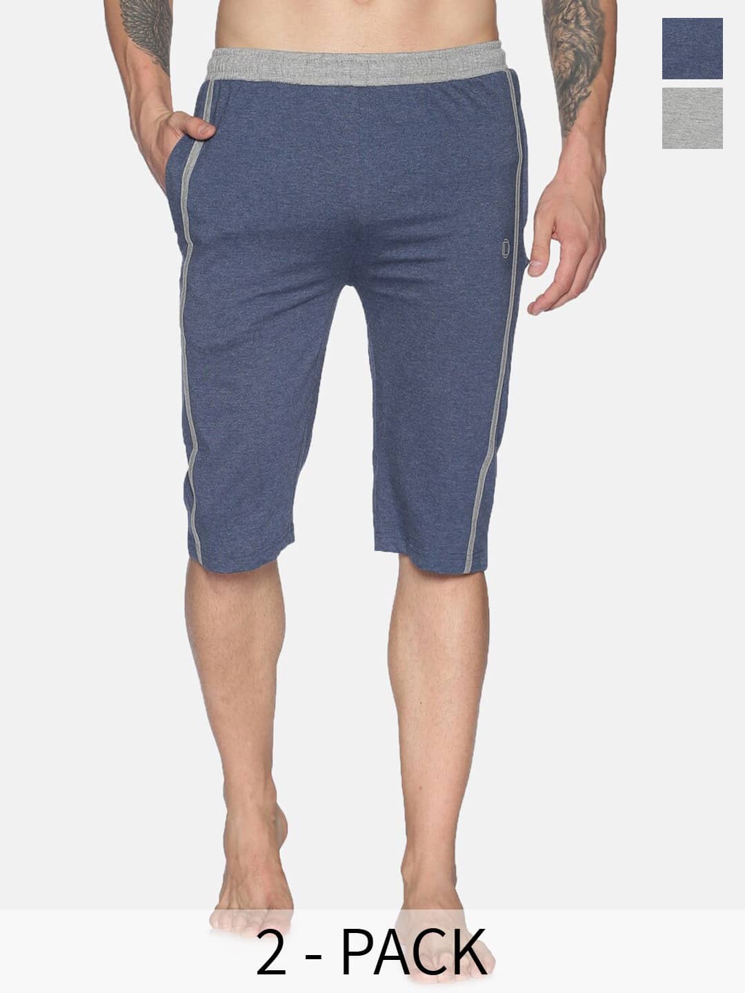 Dollar Multi Cotton Blend Men's Three-Fourths ( Pack of 2 ) - Shorts | Buy online on ZillyBuy